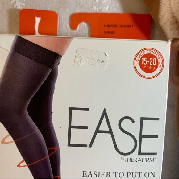 Ease Therafirm Compression Thigh Highs Sand Color Sz Large Short New in Box - Picture 4 of 6